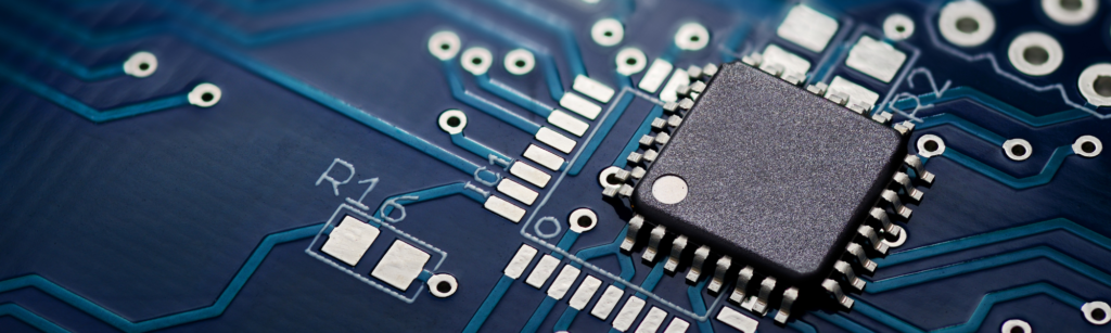 Picture of a circuit board with a semiconductor